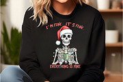 I'm Fine It's Fine Christmas PNG, an Illustration by DreamCafeArt (Thumbnail 3 of 7)