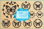 Butterfly Wreath Clipart Set, an Illustration by musafir_fashion (Thumbnail 1 of 9)