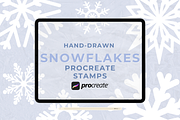 Snowflake Procreate Stamp Brushes, a Brush Add-On by HalieKStudio (Thumbnail 1 of 9)