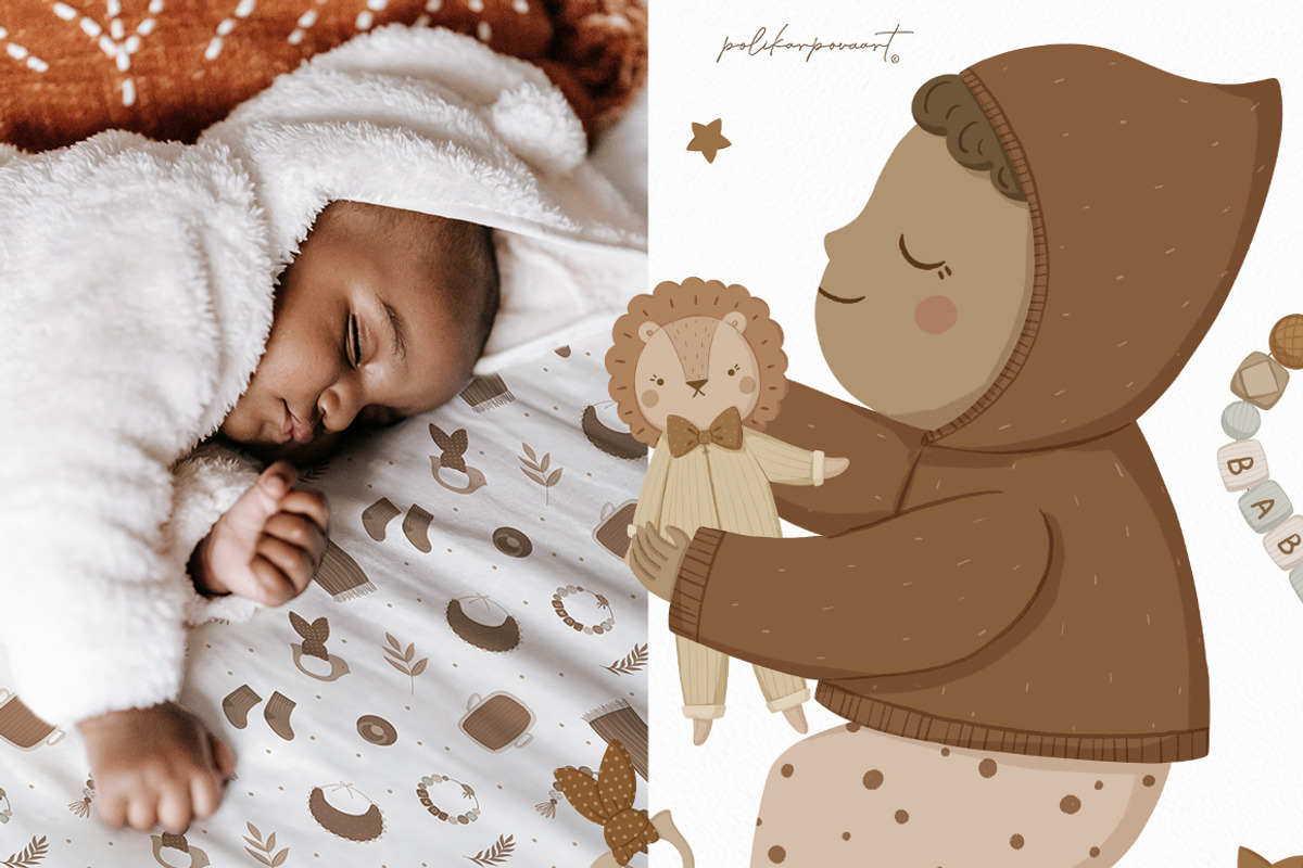 NEWBORN baby illustration & patterns, an Animal Illustration by polikarpovaart (Photo 12 of 13)