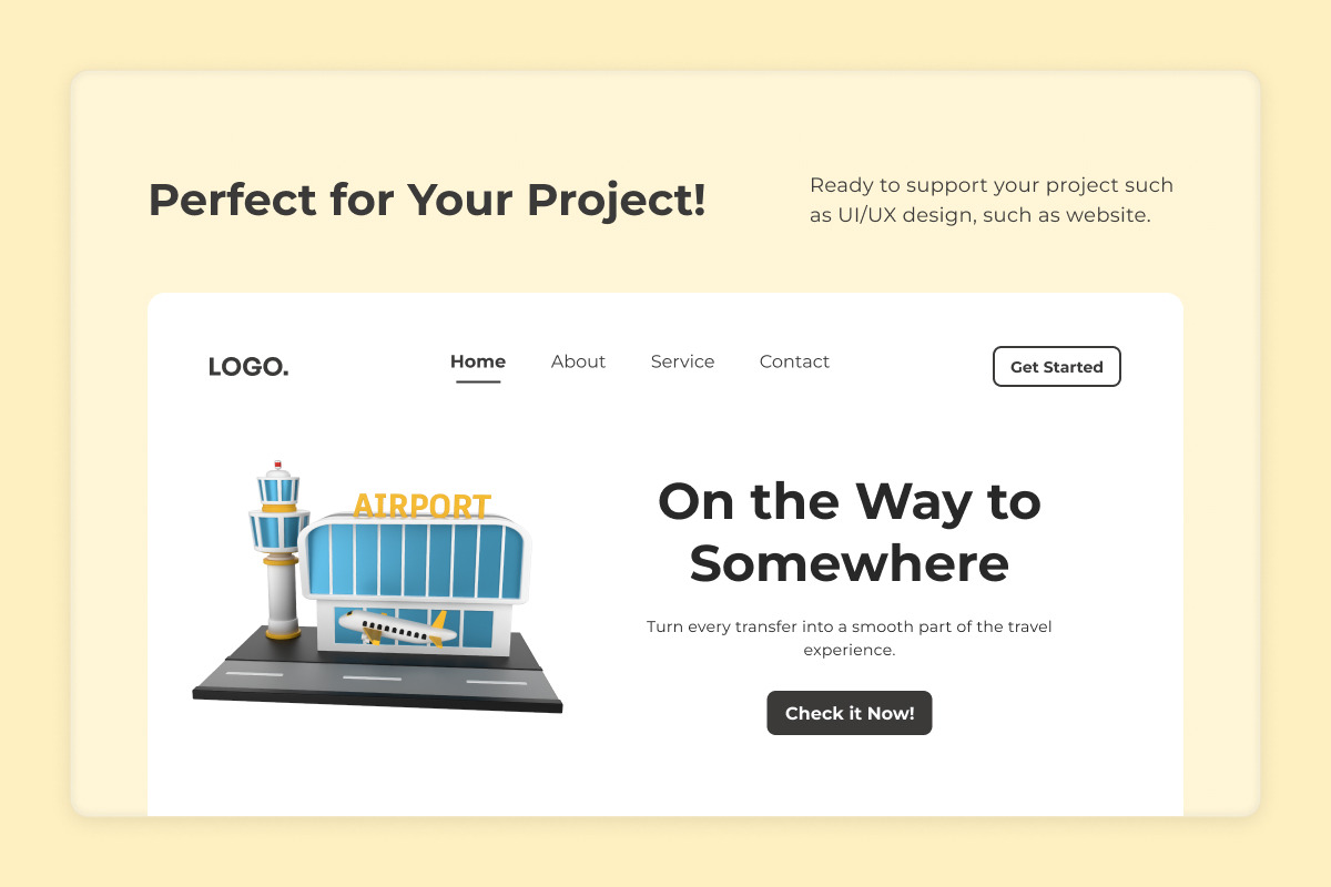 Airport Travel 3D Icon Collection, a Work Illustration by twinstd (Photo 5 of 6)