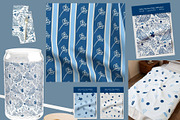 Nordic Blue Floral Bird Patterns, a Pattern Graphic by Traveling Designer (Thumbnail 3 of 8)