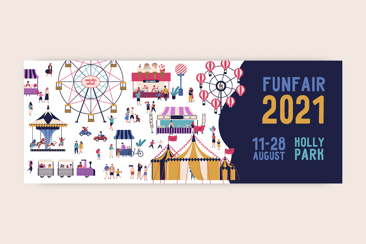 Funfair posters, banner, a Person Illustration by Good Studio