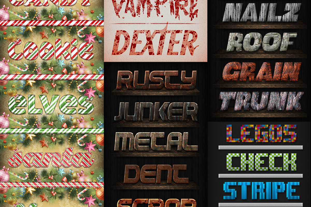 190 Text Effects for Photoshop, a Layer Style Add-On by Creativenauts (Photo 4 of 5)