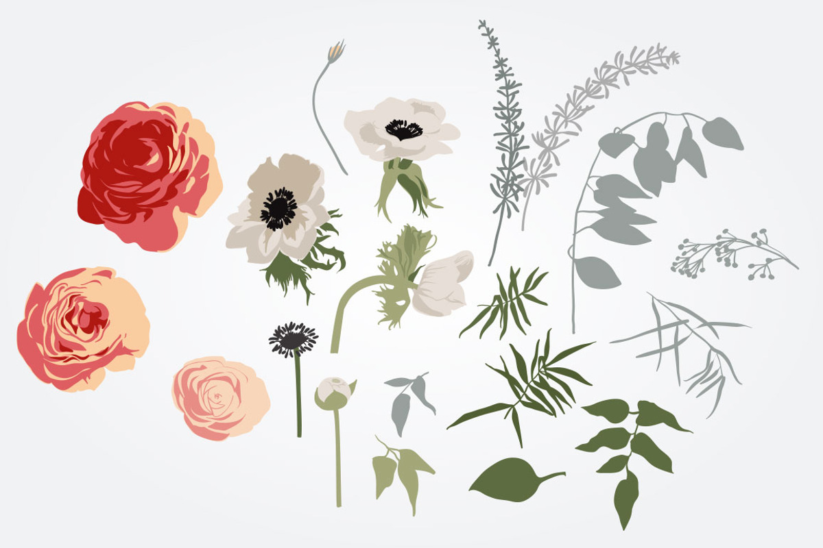 Set of flower and pattern preview 3