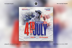 4th of July Flyer & Social Media, a Flyer Template by iDoodle Studio