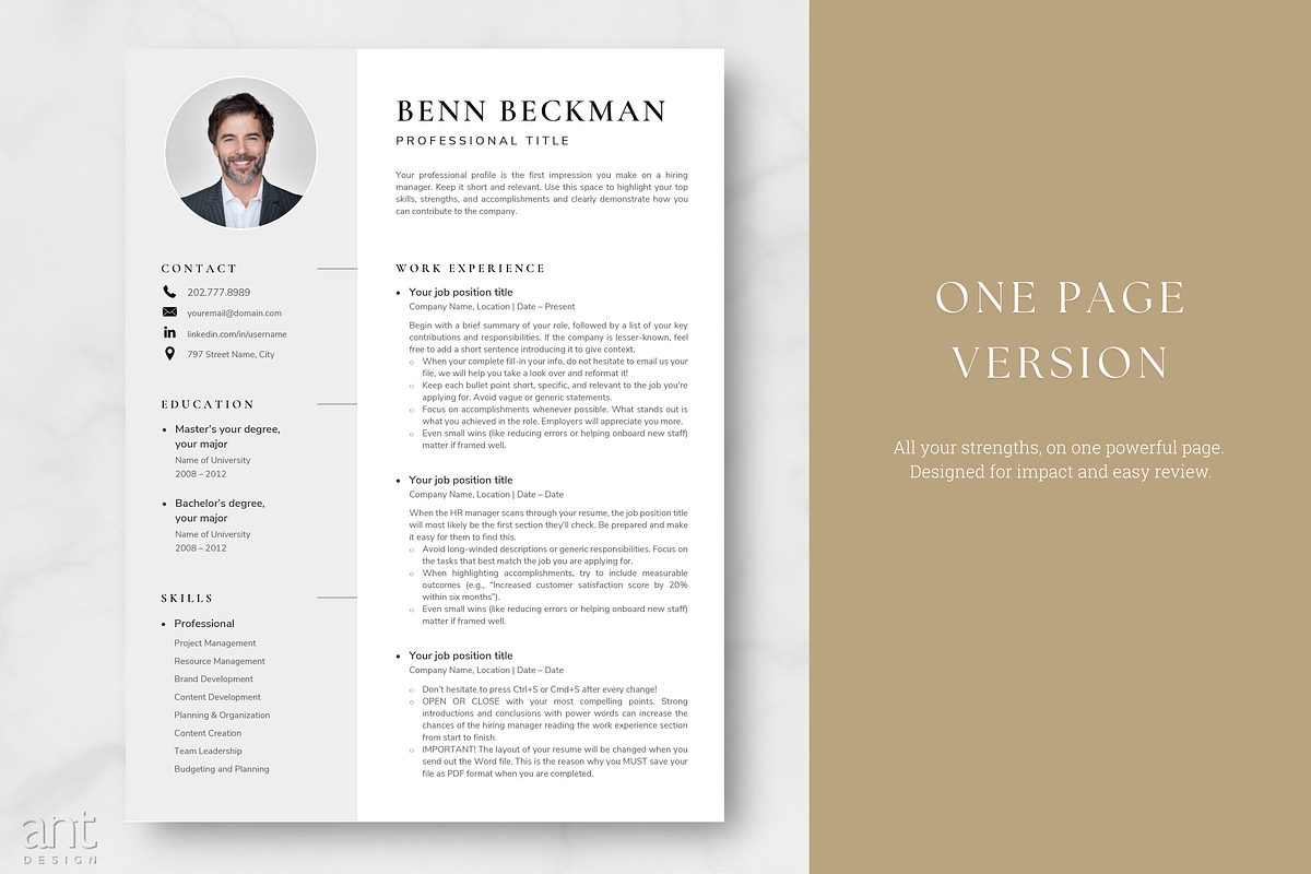 Moderm Resume - Benn Beckman, a Resume Template by AntDesignStudio (Photo 2 of 9)