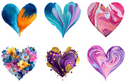 Watercolor Hearts Clipart, an Illustration by designcity5 (Thumbnail 3 of 5)