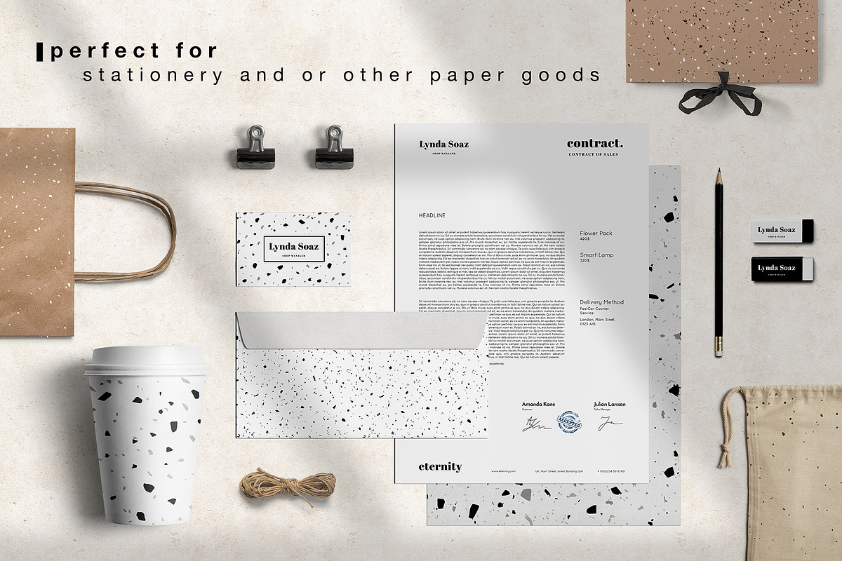 TERRAZZO monochrome collection, a Pattern Graphic by EkaterinaKiriy (Photo 3 of 8)