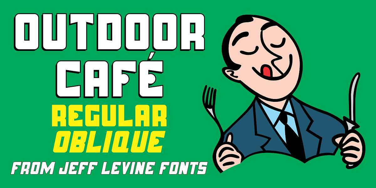 Outdoor Cafe JNL, a Sans Serif Font by Jeff Levine Fonts (Photo 1 of 5)