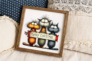 Merry Christmas,Quirky Christmas Cat, an Illustration by Libby Wishes (Thumbnail 7 of 8)