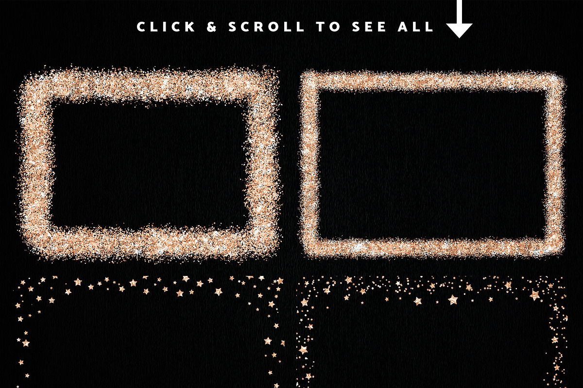 Rose Gold Confetti Frames Borders, a Texture Graphic by Nifty Template Studio (Photo 8 of 10)