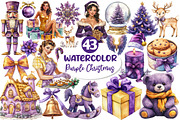 Purple and Yellow Christmas Clipart, an Illustration by Dream Creation (Thumbnail 1 of 5)