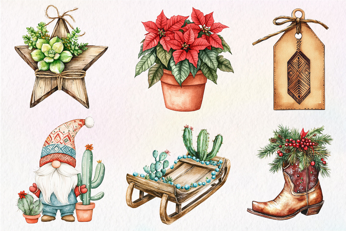 Southwestern Christmas Clipart, an Illustration by Dream Creation (Photo 6 of 6)