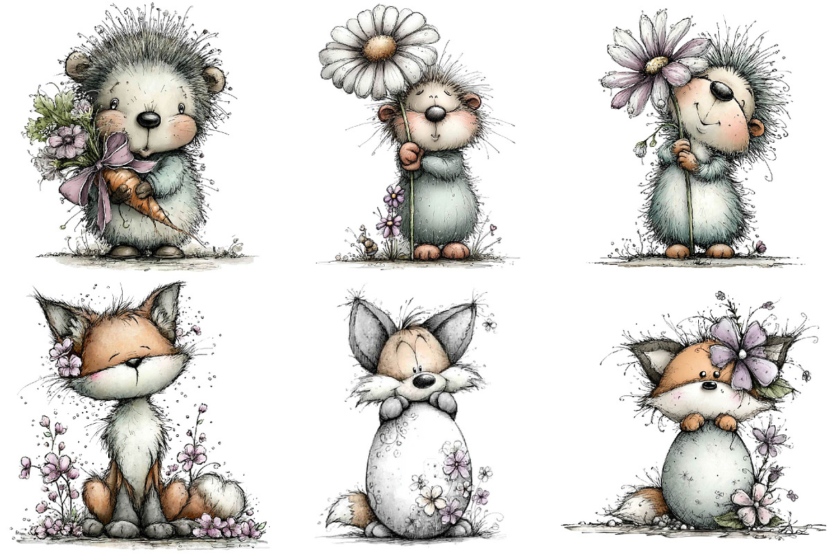 Whimsical Spring Animals Clipart Bun, an Illustration by DreamPrint404 (Photo 3 of 5)