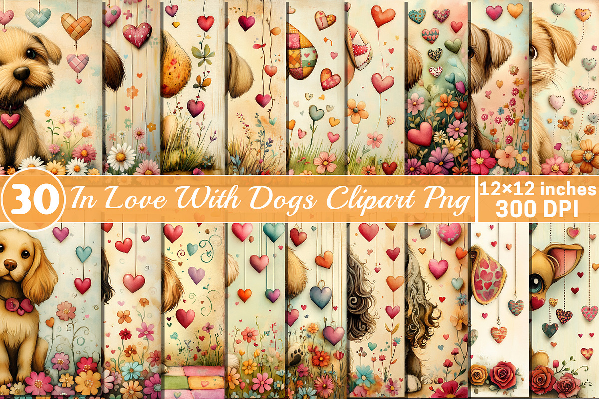 In Love With Dogs Clipart, an Illustration by SinaCreation (Photo 1 of 7)