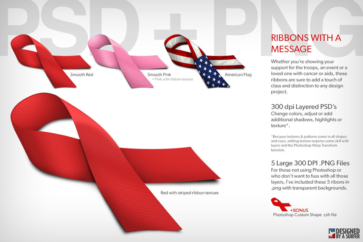 Cancer, Aids, Troop Support Ribbons, a Templates & Theme by Designed by a Surfer