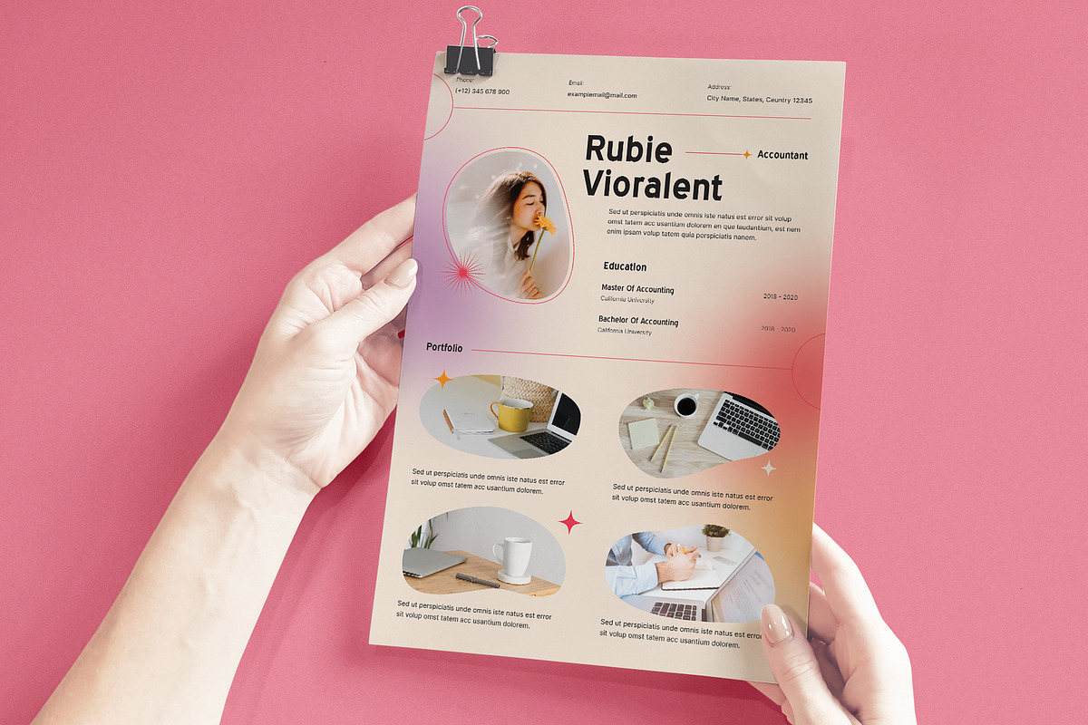 Modern Gradient CV Resume, a Resume Template by Neermana (Photo 5 of 5)