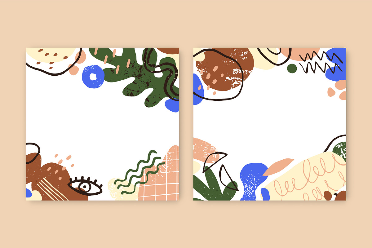 Abstract doodle card backgrounds set, an Illustration by Good Studio (Photo 2 of 5)