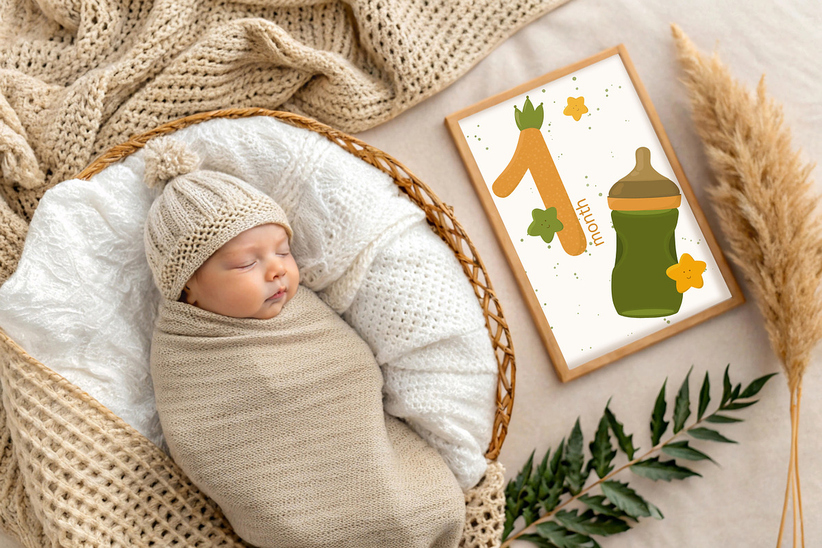 Boho Baby Milestone Cards, a Person Illustration by Vaniuta_Art (Photo 6 of 10)