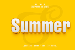 Summer 3D Editable Psd Text Effect