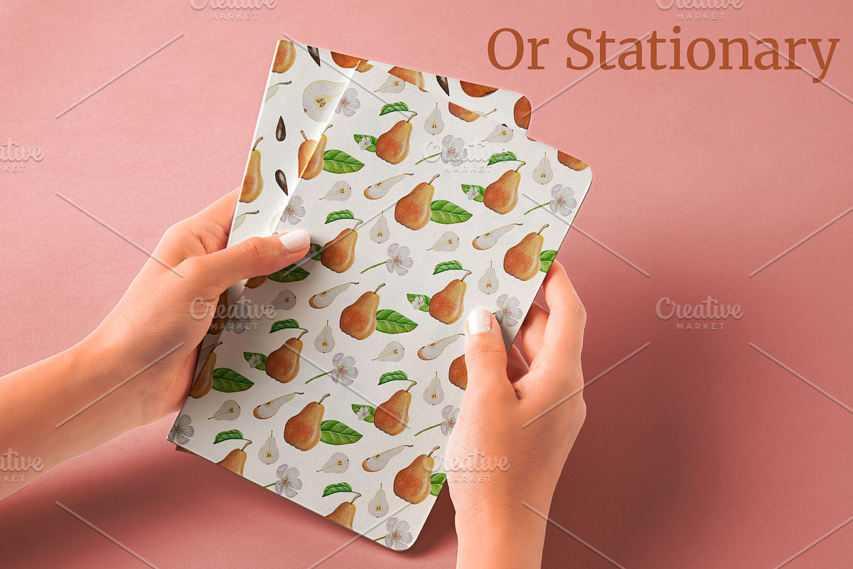 Watercolor Pear Seamless Patterns, a Pattern Graphic by Milla_Zelenyuk_art (Photo 3 of 3)