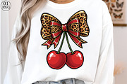 Cherry Leopard Coquette Bow Png, an Illustration by Libby Wishes (Thumbnail 1 of 8)