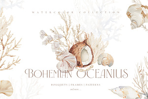 Watercolor bohemian underwater