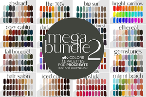 Procreate Color Palette Bundle, a Palette Add-On by AureDesignCo