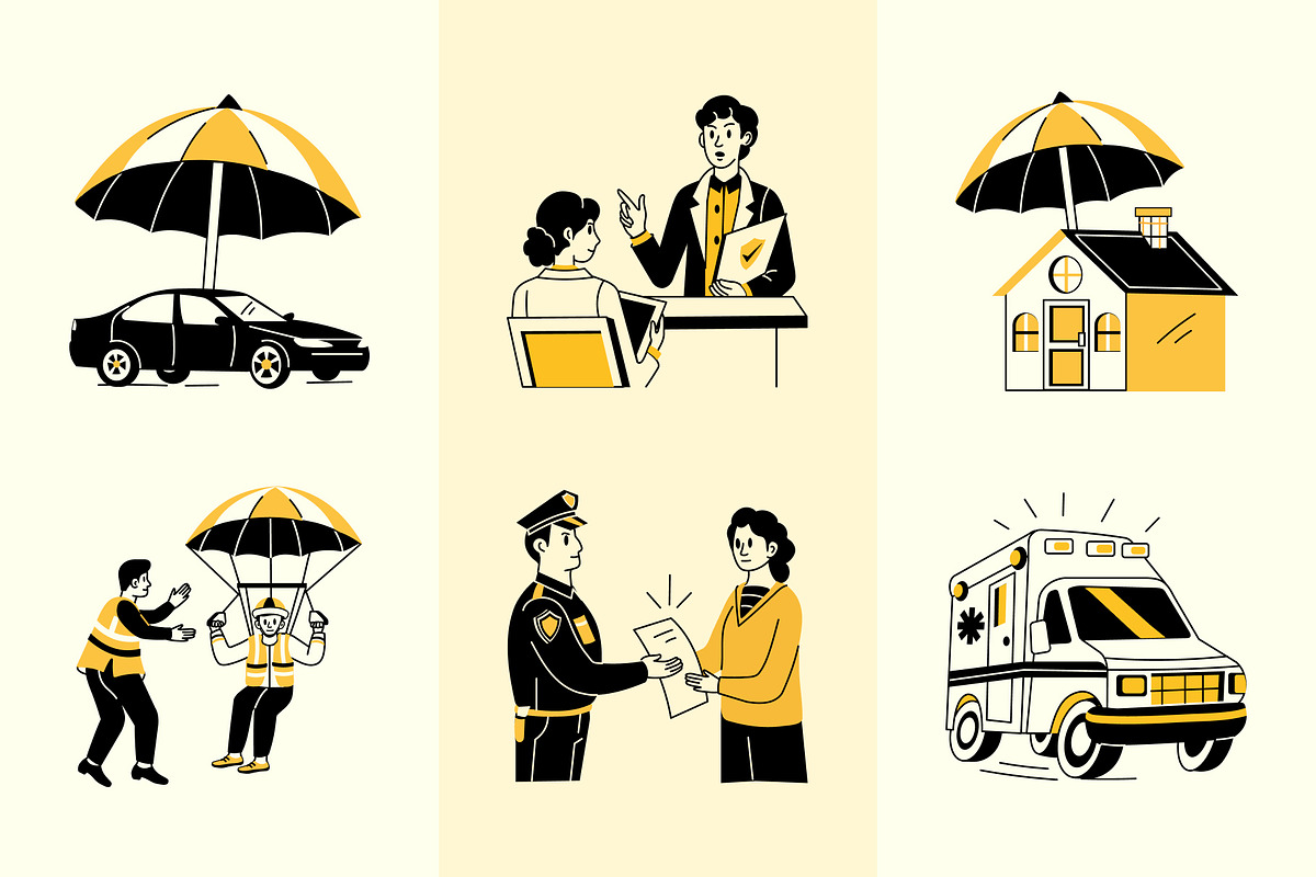 Insurance Drawing Illustration, a Solid Icon by Vectors Market (Photo 5 of 9)