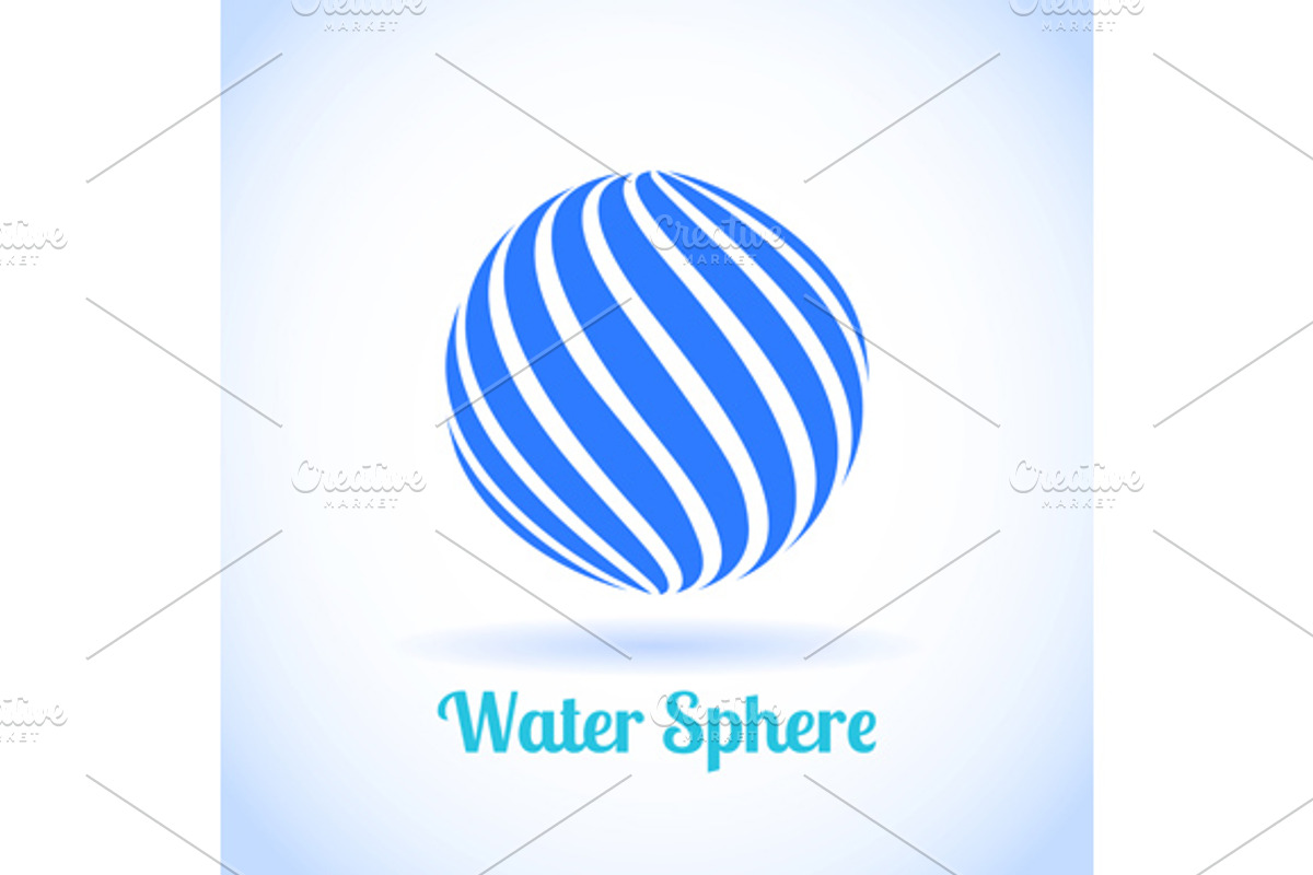 Abstract Water Sphere Globe Symbol