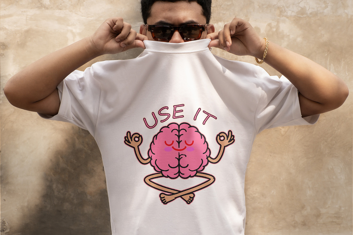 Use It Brain Mindful T-Shirt Design, an Object Illustration by Ahluva Studio (Photo 6 of 6)