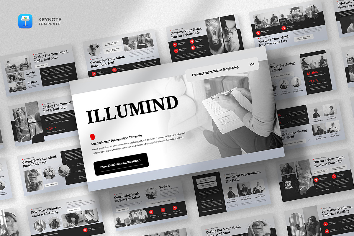 Mental Health Keynote Template, a Presentation Template by fluffstudio (Photo 1 of 4)