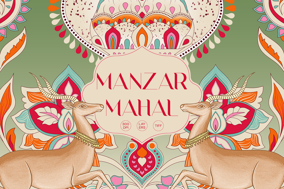 Manzar Mahal Traditional Prints, a Pattern Graphic by LEAFure (Photo 1 of 12)