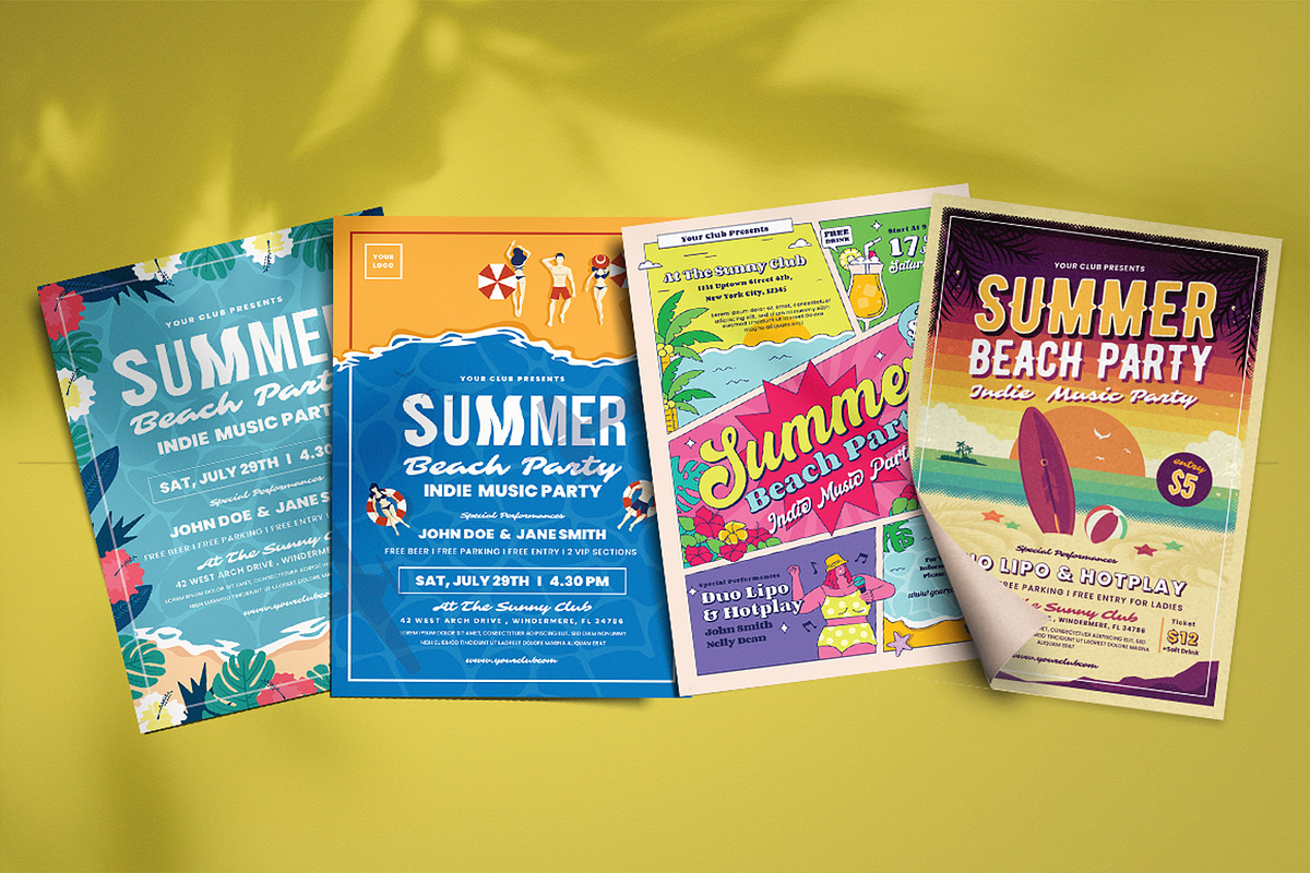 Bundle Summer Beach Party Flyer, a Flyer Template by Totem Design Studio (Photo 1 of 5)