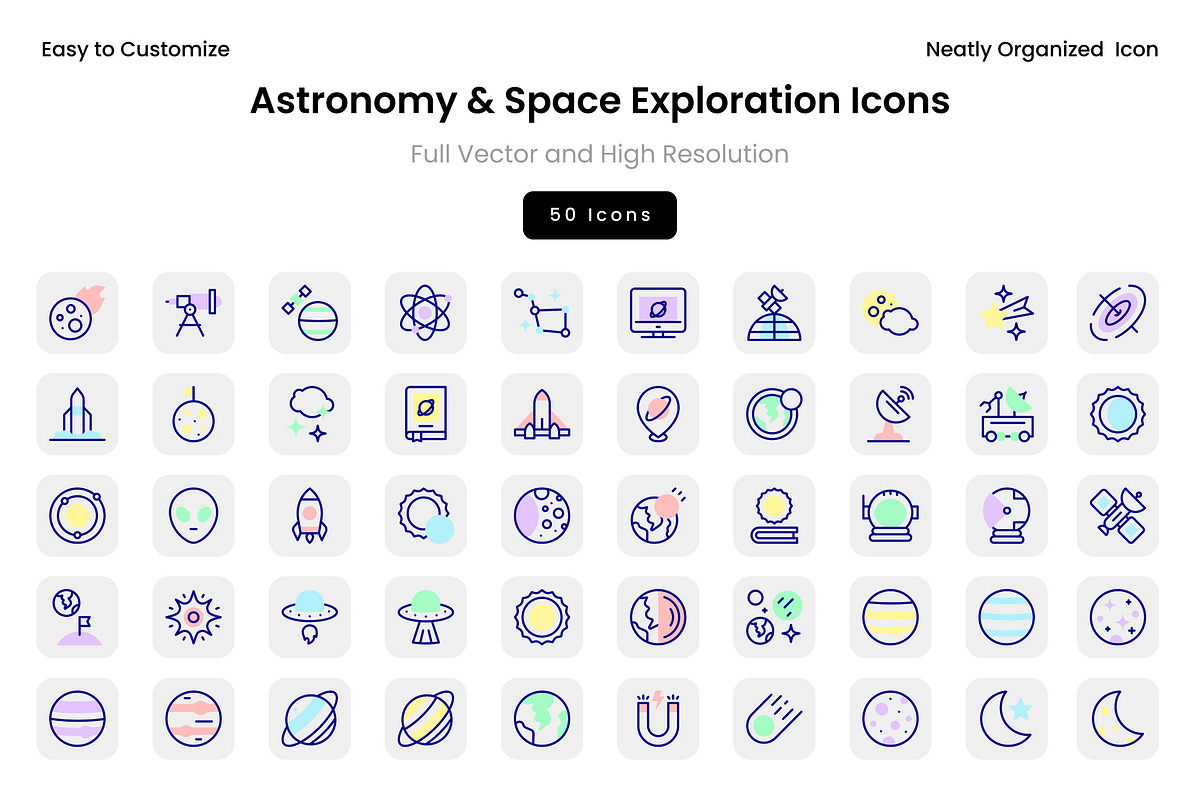 Astronomy & Space Exploration Icons, an Icon by Wencory (Photo 2 of 2)