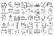 Digitalization and Industry Ions, an Outline Icon by Vector Portal (Thumbnail 4 of 5)