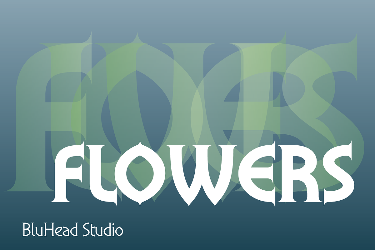 Flowers, a Serif Font by BluHead Studio (Photo 1 of 8)