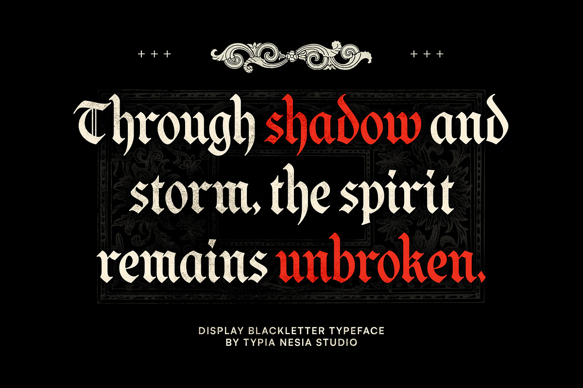 Devonxa - Modern Blackletter Font, a Blackletter Font by Typia Nesia (Photo 5 of 12)