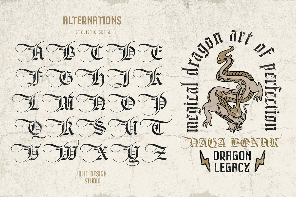 Braysilk Typeface, a Blackletter Font by alit design (Photo 8 of 22)