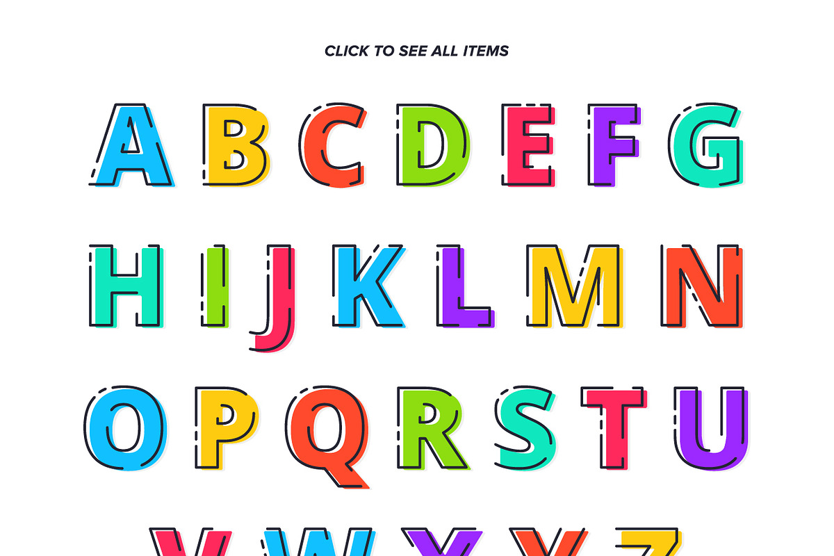 Flatli - Flat Line Vector Font preview 2