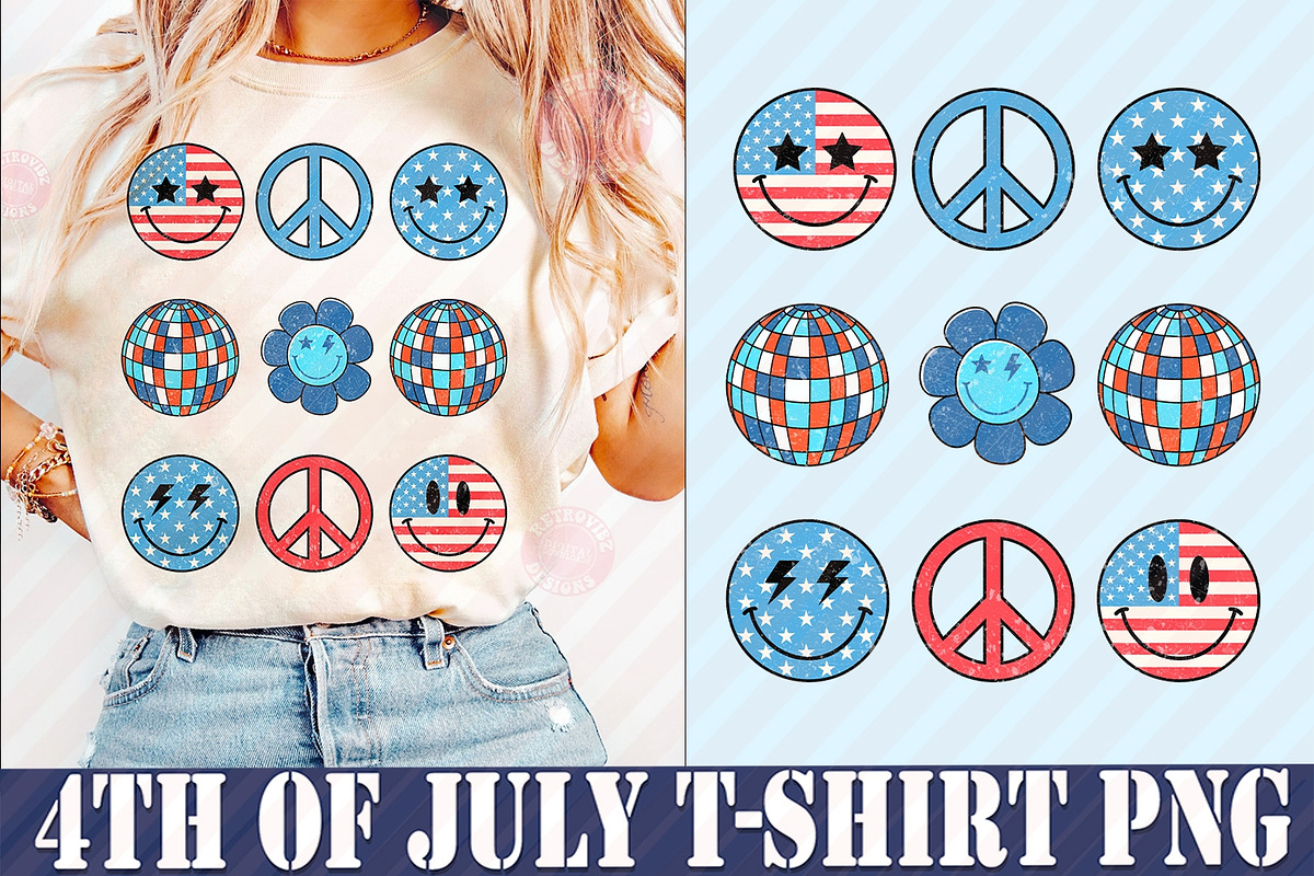 Retro 4th of July Sublimation Bundle, an Object Graphic by RETROVIBZDESIGNS (Photo 8 of 11)