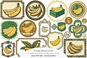 Vintage Banana Label Printable, an Illustration by SinaCreation (Thumbnail 1 of 6)