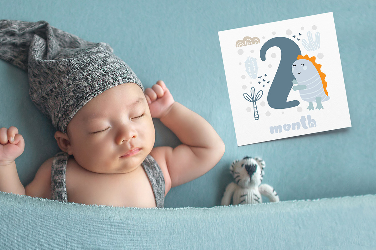 Baby Milestone Dino Boy Cards, an Object Graphic by Happy Letters (Photo 2 of 5)