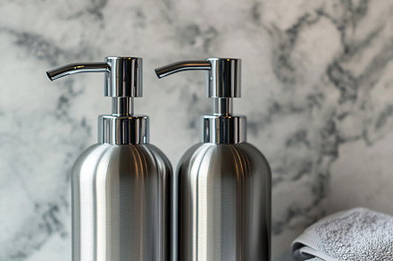 Chic silver bottles & towels, an Architecture Photo by Beautiful things