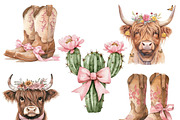 Watercolor Coquette Cowgirl Clipart, a Decorative Illustration by Design Scotch (Thumbnail 6 of 8)