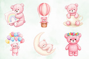 Watercolor Pink Cute Blush Teddy Png, an Illustration by Creative Art (Thumbnail 4 of 10)