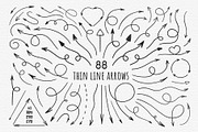 Hand drawn thin line arrows. SVG+PNG, an Object Graphic by harmonia_green_art (Thumbnail 1 of 2)