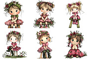 Cute Girl Sitting on Stool Clipart, an Illustration by DreamArtGraphic (Thumbnail 5 of 5)