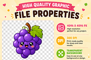 Cute Kawaii Fruits Clipart Bundle, a Food Illustration by QM_ART (Thumbnail 4 of 4)